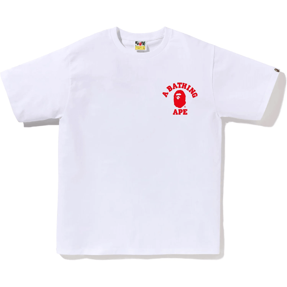 Bape Abc Camo College Ats Tee Herre Hvit X Rosa