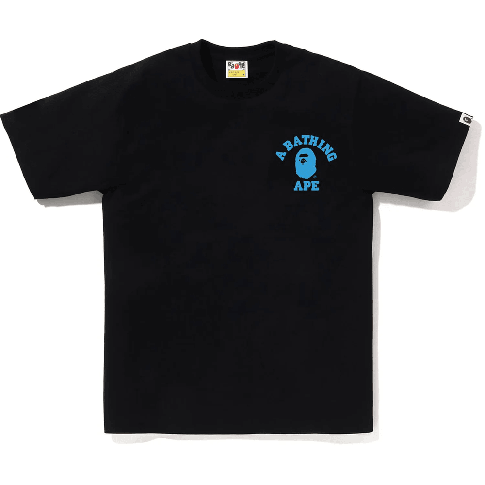 Bape Abc Camo College Ats Tee For Menn, Svart X Blå