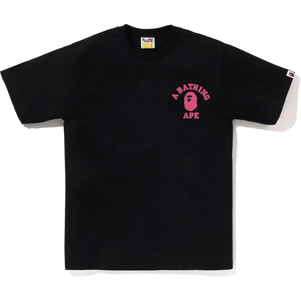 Bape Abc Camo College Ats Tee Herre Svart X Rosa