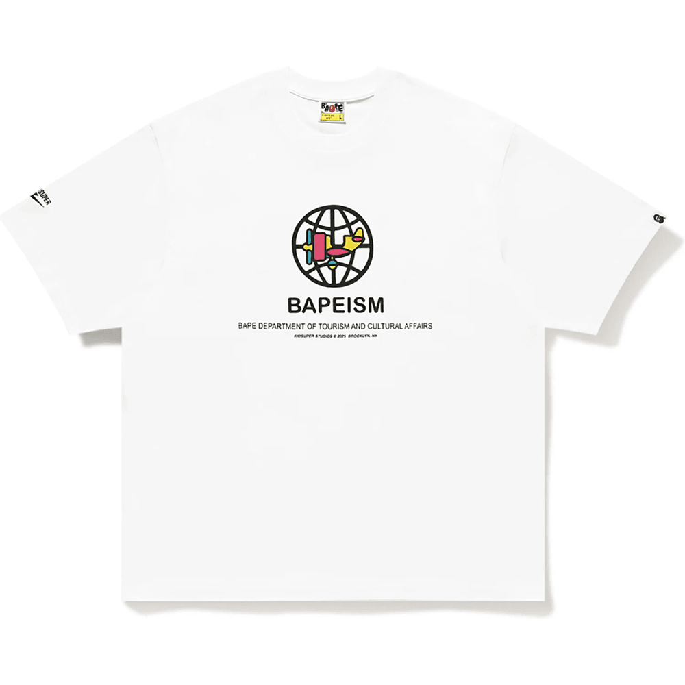BAPE X KIDSUPER BAPEISM LOGO TEE MENS White