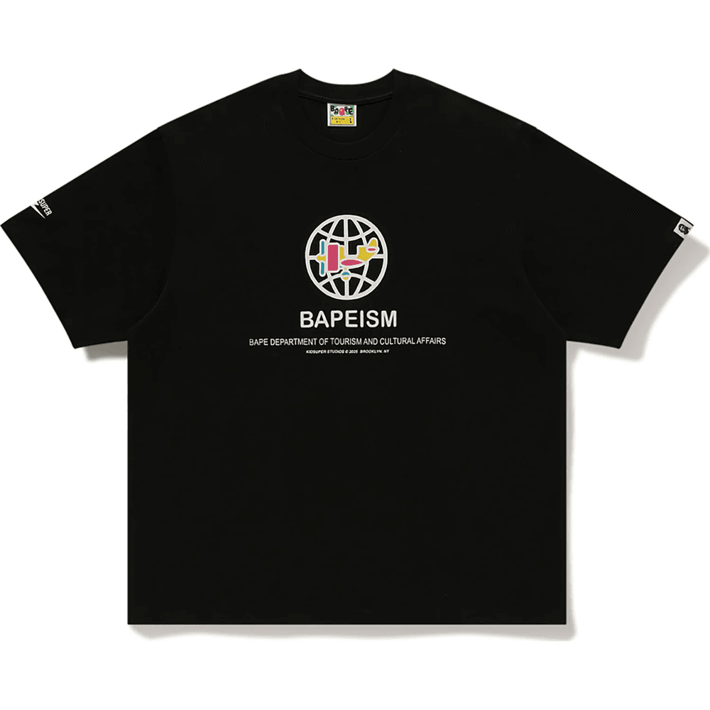BAPE X KIDSUPER BAPEISM LOGO TEE MENS Black