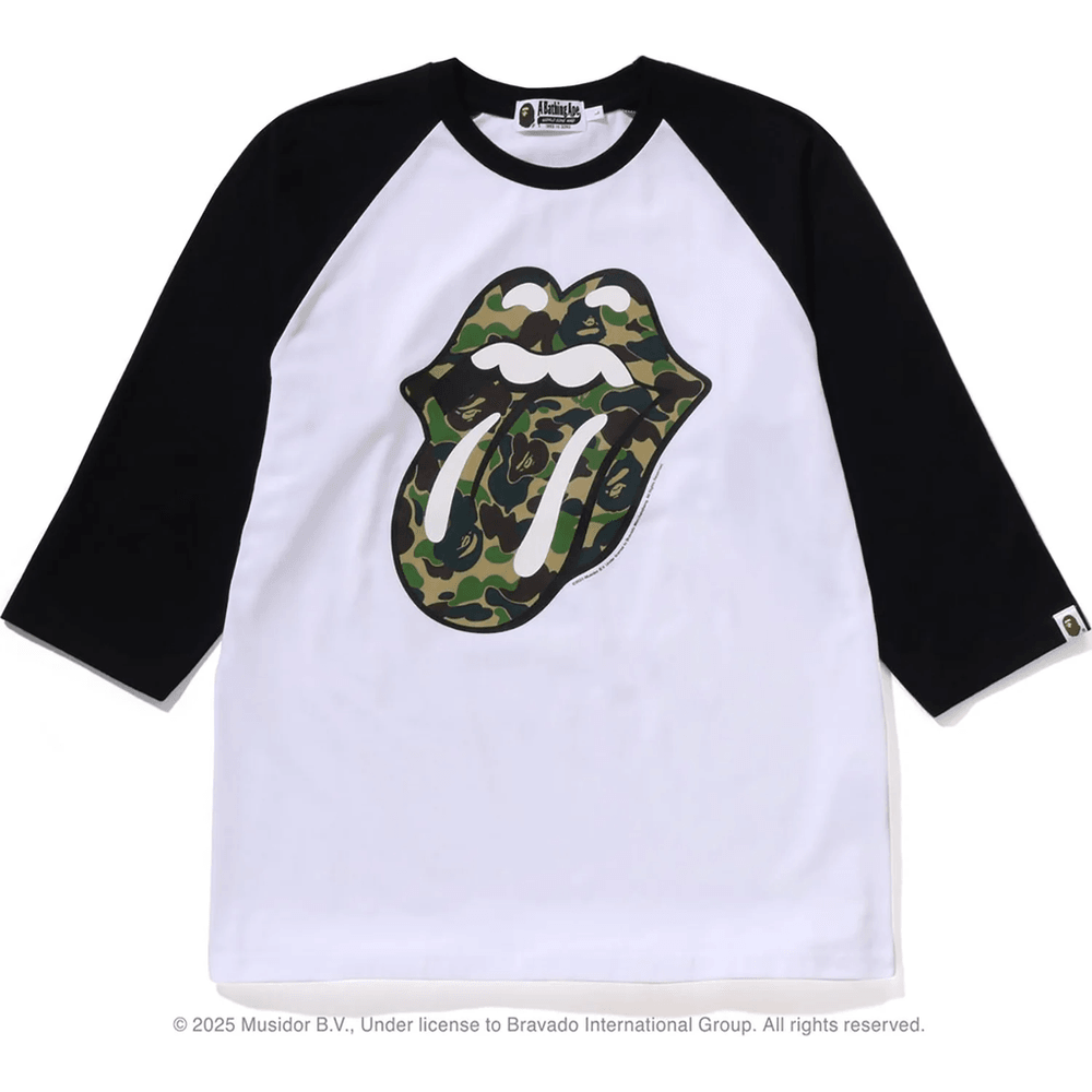 Bape X Rolling Stones - 3/4 Mouw T-shirt Heren Zwart