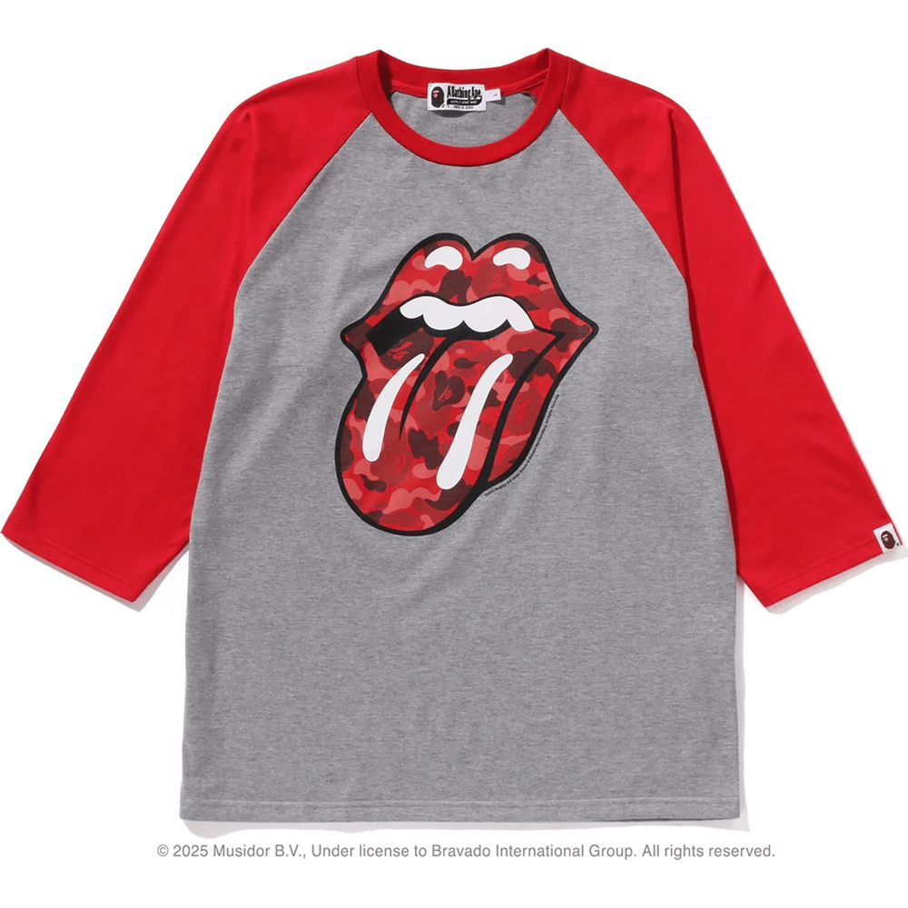 Bape X Rolling Stones - 3/4 Mouw Shirt Heren Rood