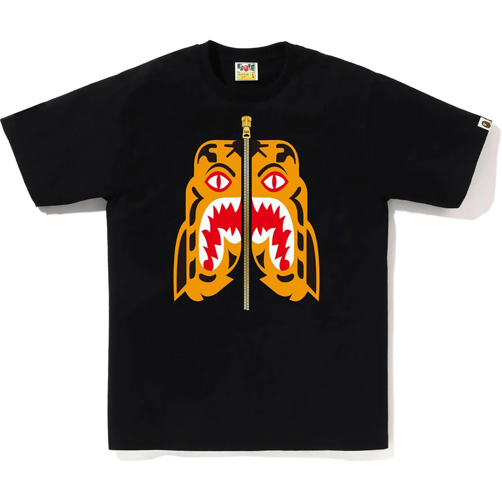 BAPE MENS COLORS TIGER HEAD T-SHIRT Black