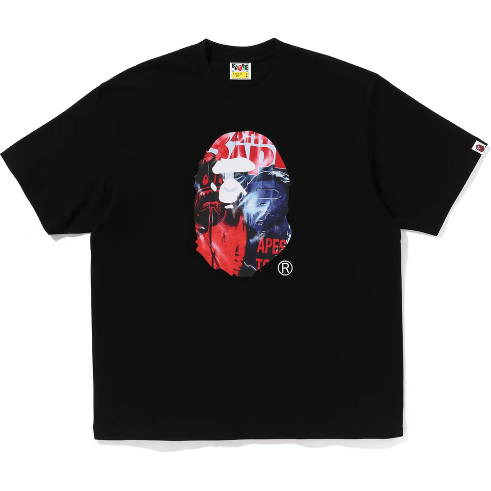 Bape PHOTO PRINT APE HEAD RELAXED FIT TEE MENS Black