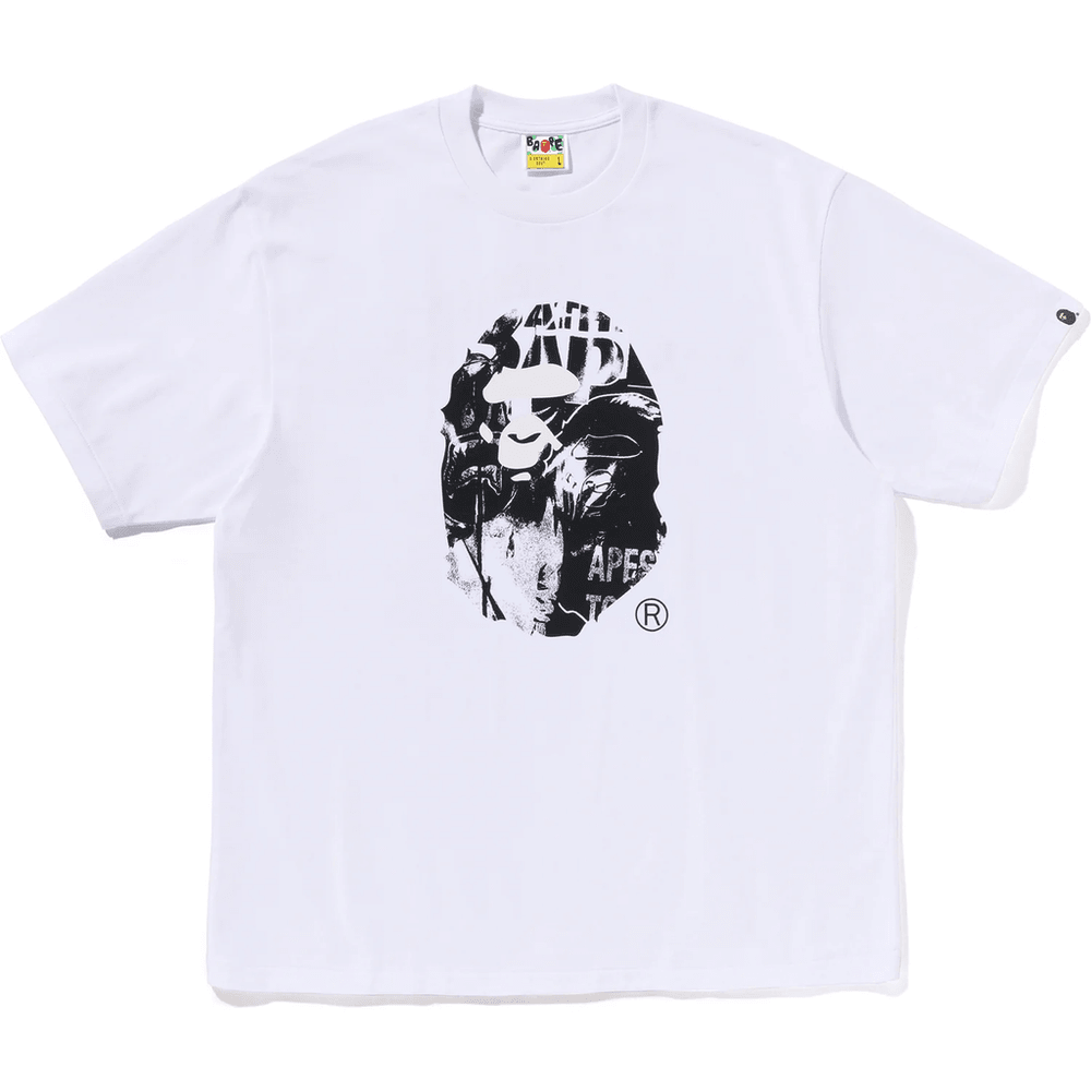 Bape PHOTO PRINT APE HEAD RELAXED FIT TEE MENS White