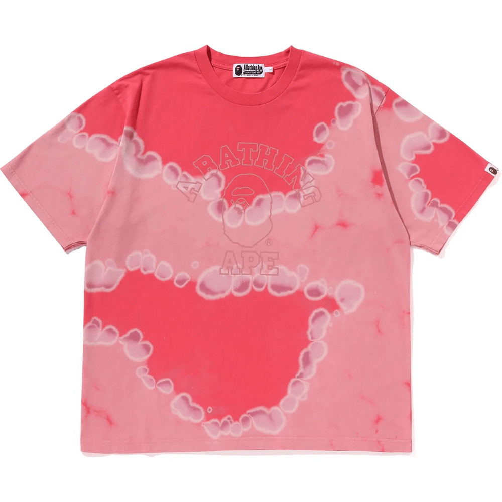 BAPE Hand Dye College Relaxed Fit T-Shirt Herren Rot