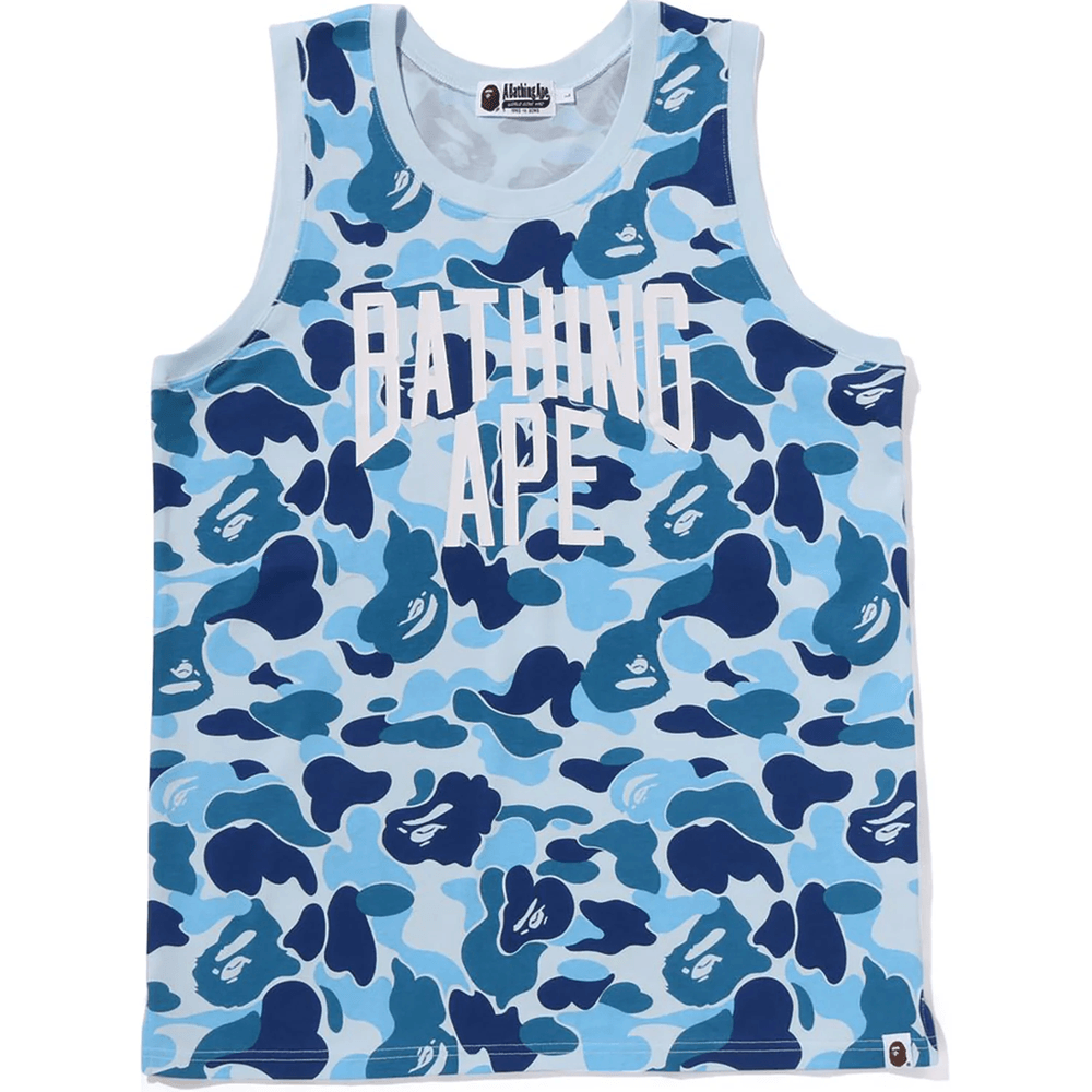 Bape Abc Camo Nyc Logo Tank Top Męski Niebieski