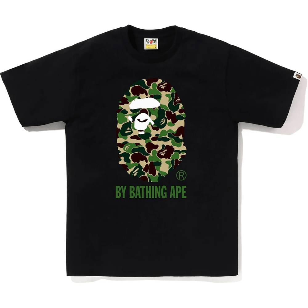 Bape Moška Abc Camo Majica Znamke A Bathing Ape, črna Z Zeleno