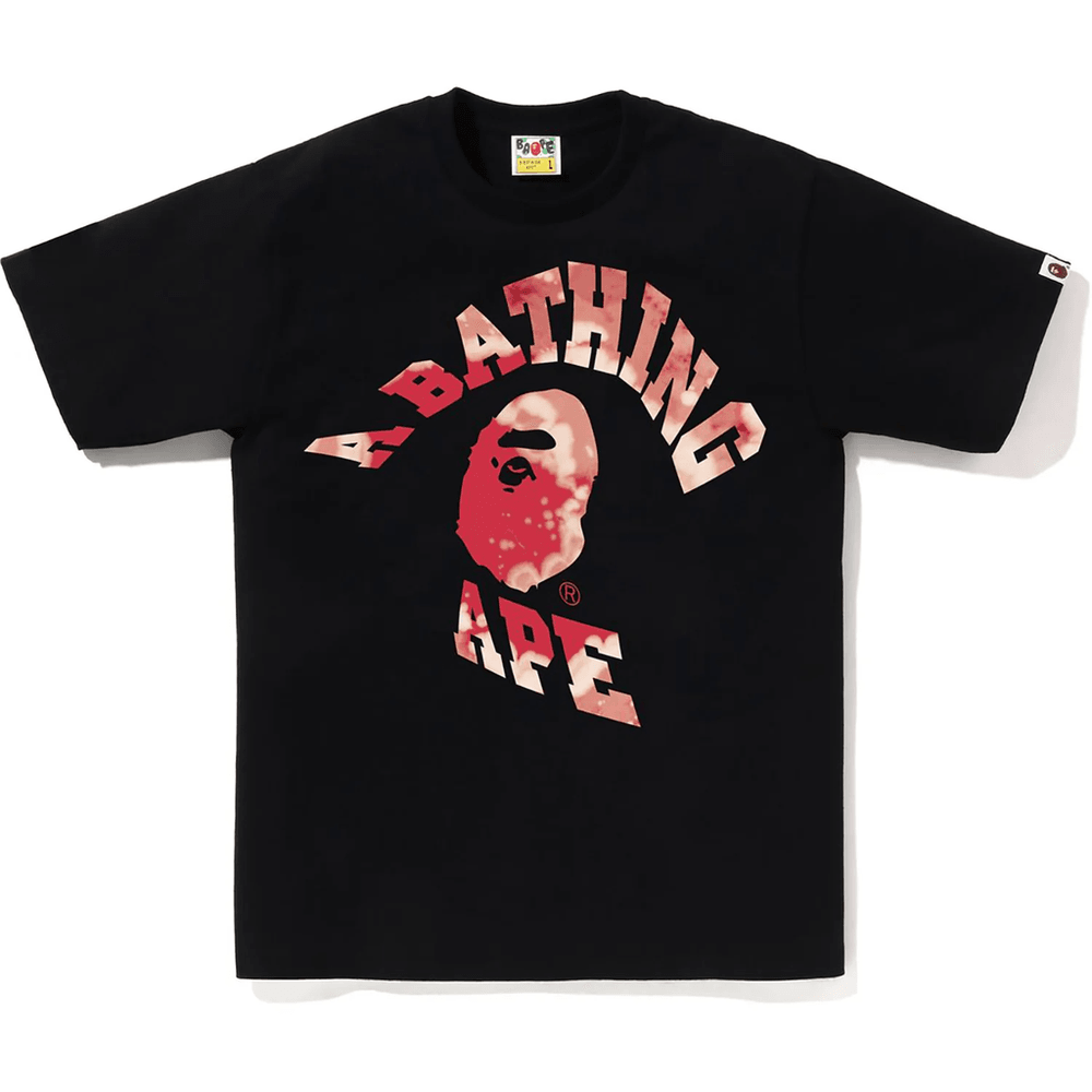 Bape Moška Majica S Kratkimi Rokavi S Potiskom Tie-dye Twist College črna