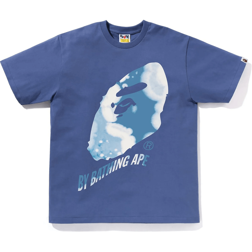 Bape Moška Majica Z Učinkom Kravatnega Barvanja In Zasukom, Znamke Bathing Ape, Mornarsko Modra