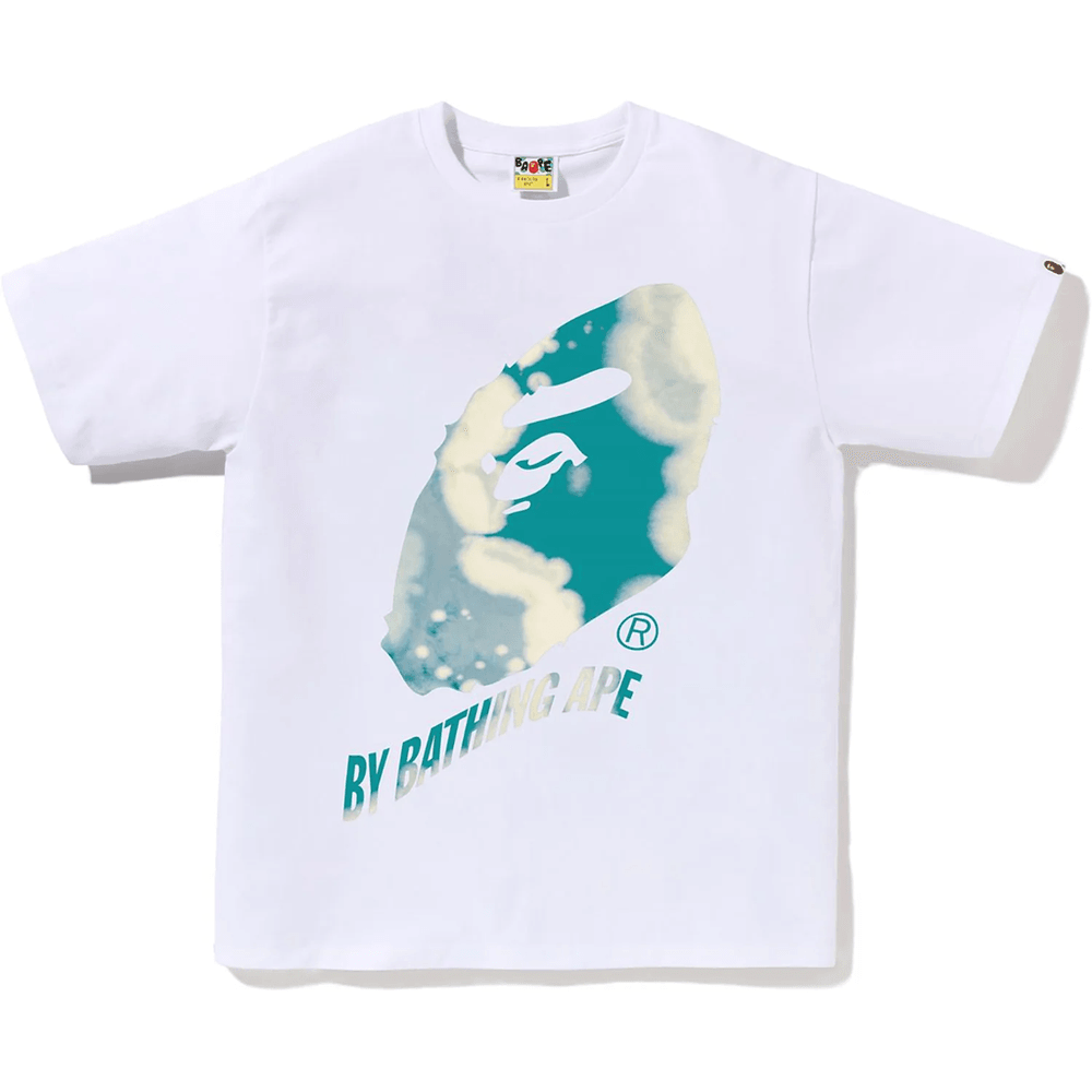 Bape Moška Majica S Spiralnim Tie Dye Vzorcem Znamke Bathing Ape, Bela