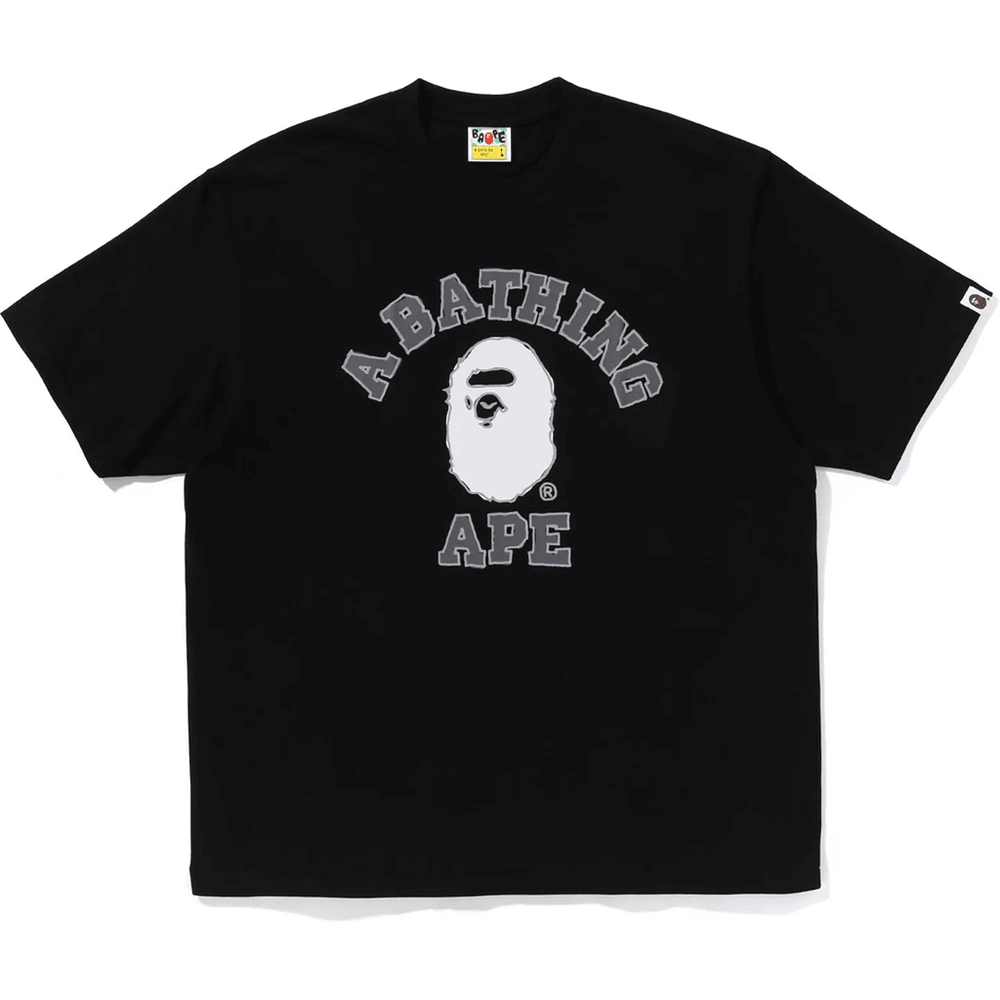 Bape Moška Ročno Risana Majica S Sproščenim Krojem, črna