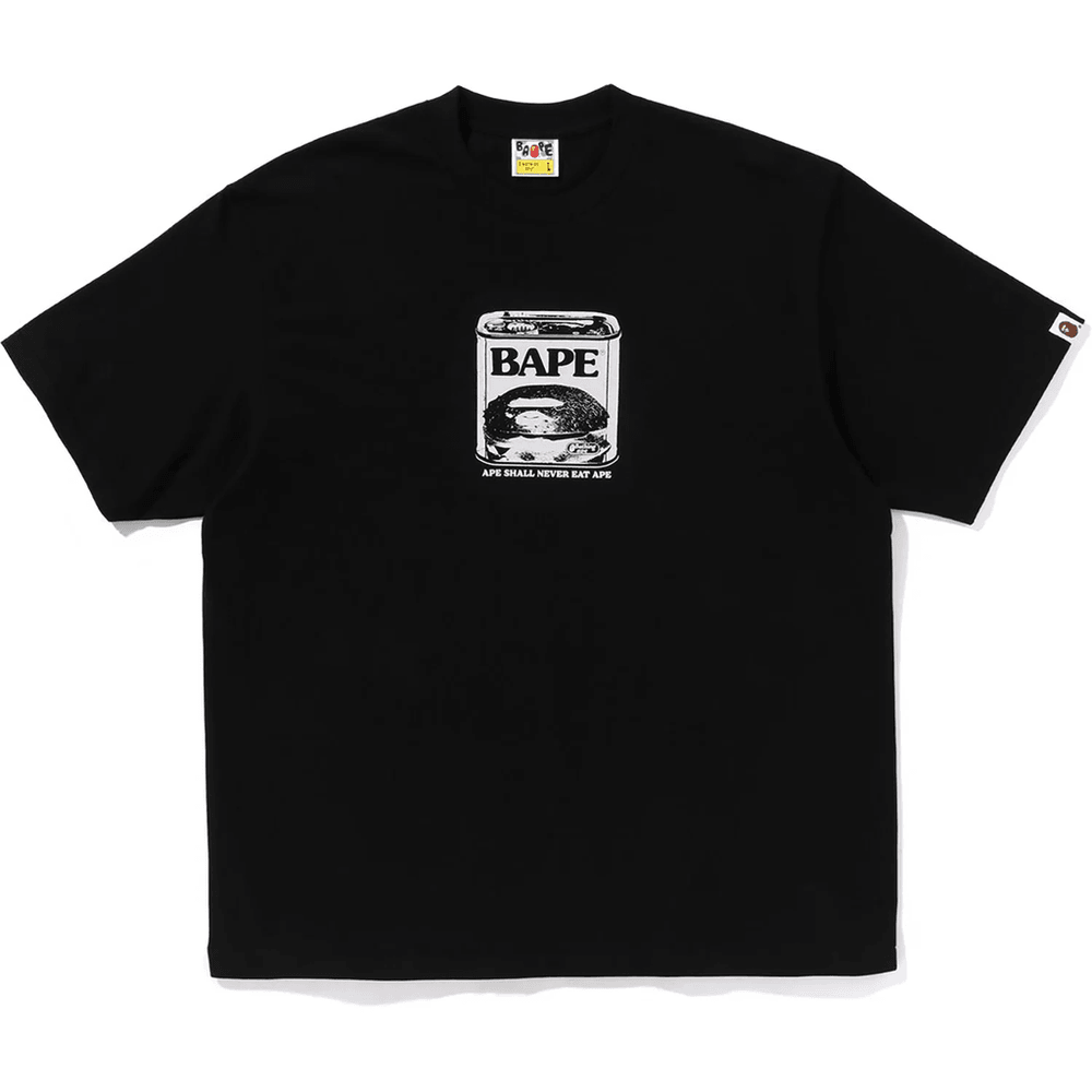 Can Food Bape Logo Opuštena Majica Za Muškarce Crna