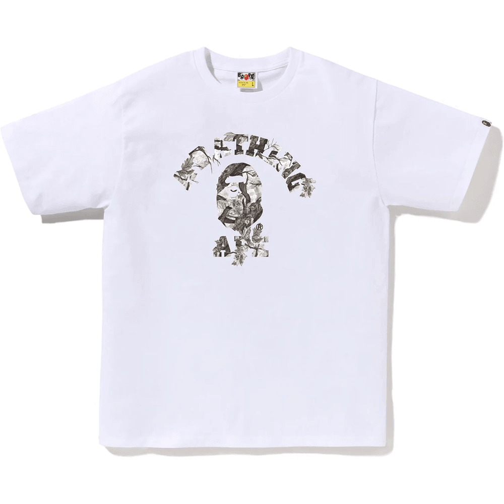 Bape Moška Majica Tree Edge Camo College Bela X Bela