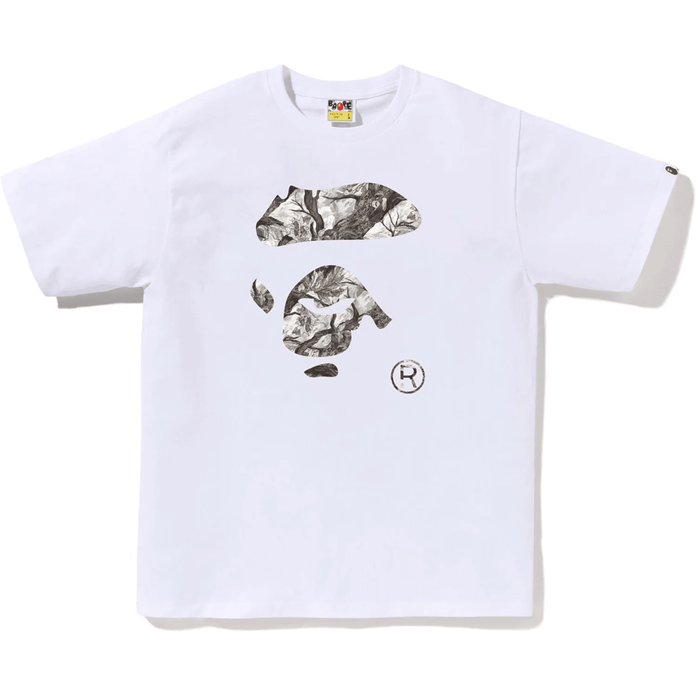 Bape Tree Edge Camo Ape Face Tee Meeste Valge X Valge