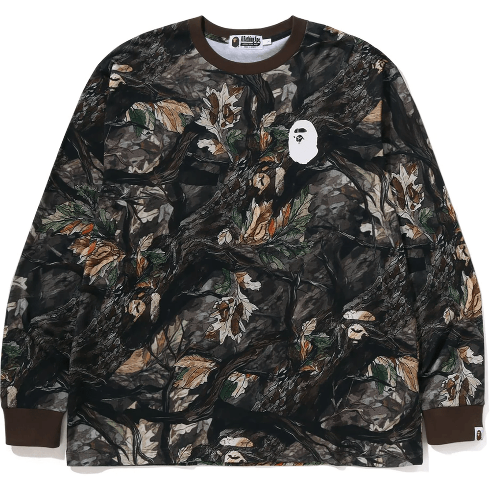 Bape TREE EDGE CAMO RELAXED FIT LS TEE MENS Brown