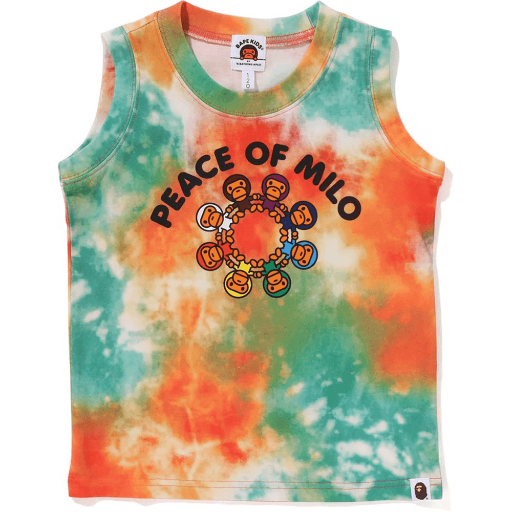 Bape Baby Milo Tanktopp Til Barn I Grønn Tie-dye