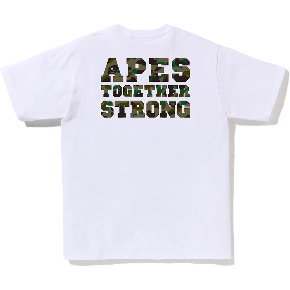 Bape 1st Camo College Ats Majica Muška Bela X Zelena