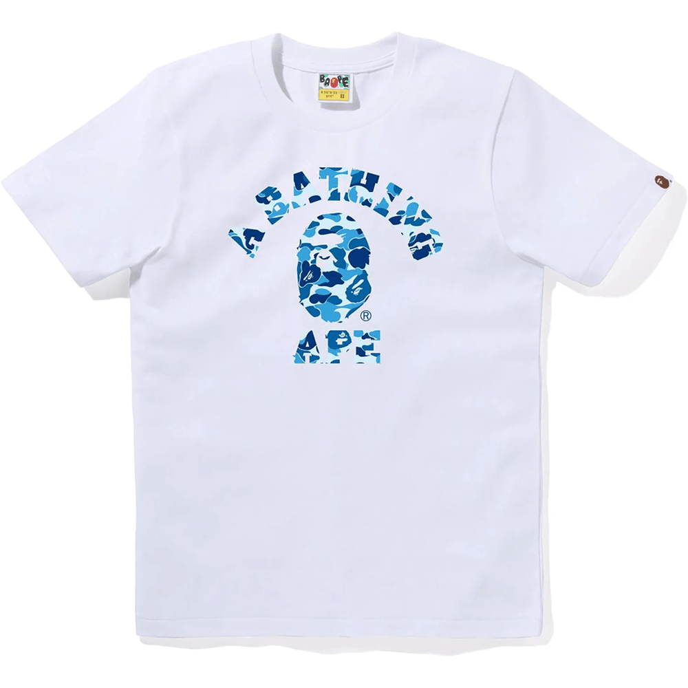 Bape Abc Camo College Majica Za ženske Bela X Modra