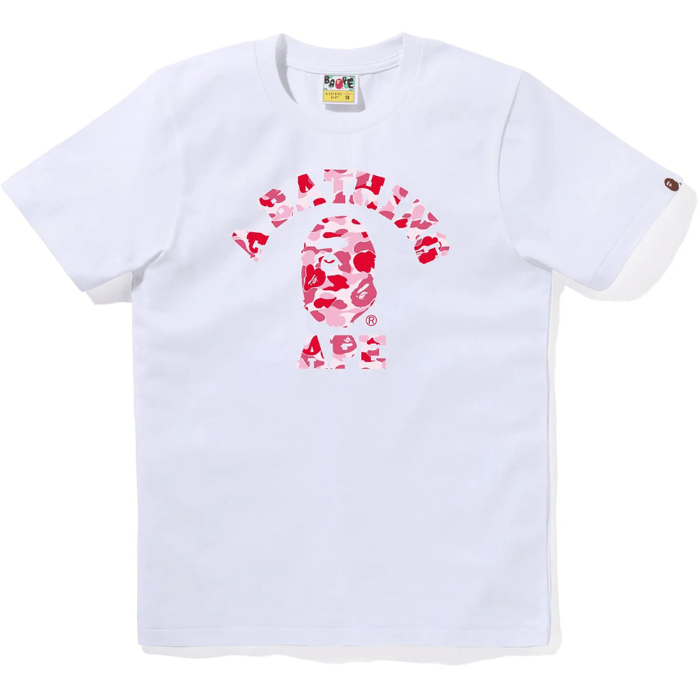 Ženska Majica Bape Abc Camo College Tee Bela X Roza