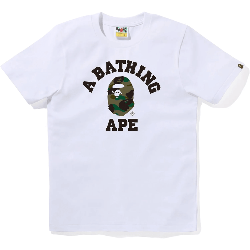 Bape 1st Camo College Majica Za ženske Bela X Zelena