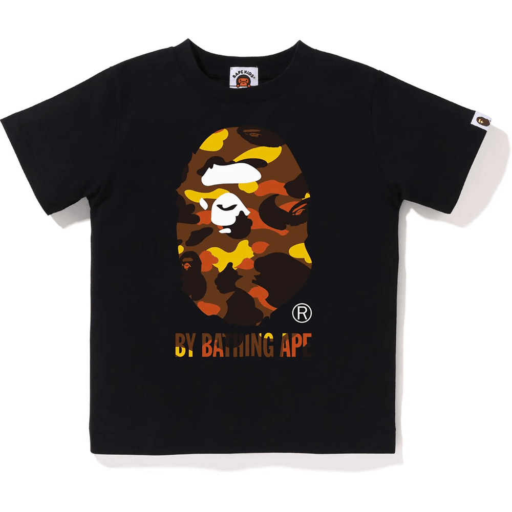 Bape 1ST CAMO BY BATHING APE TEE KIDS Black X Orange