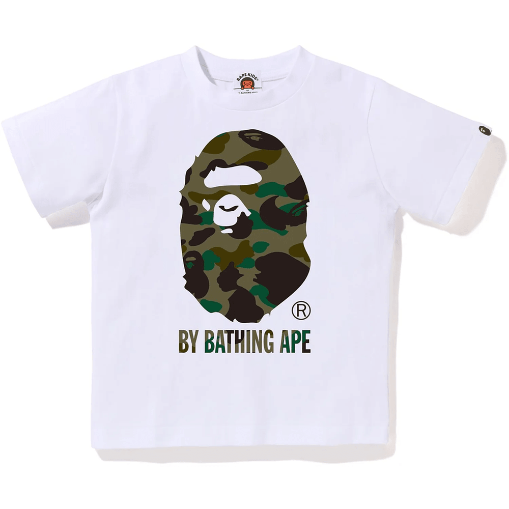Bape 1ST CAMO BY BATHING APE TEE KIDS White X Green