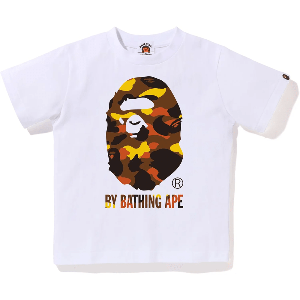 Bape 1st Camo Majica S Kratkimi Rokavi By Bathing Ape Za Otroke, Bela Z Oranžno