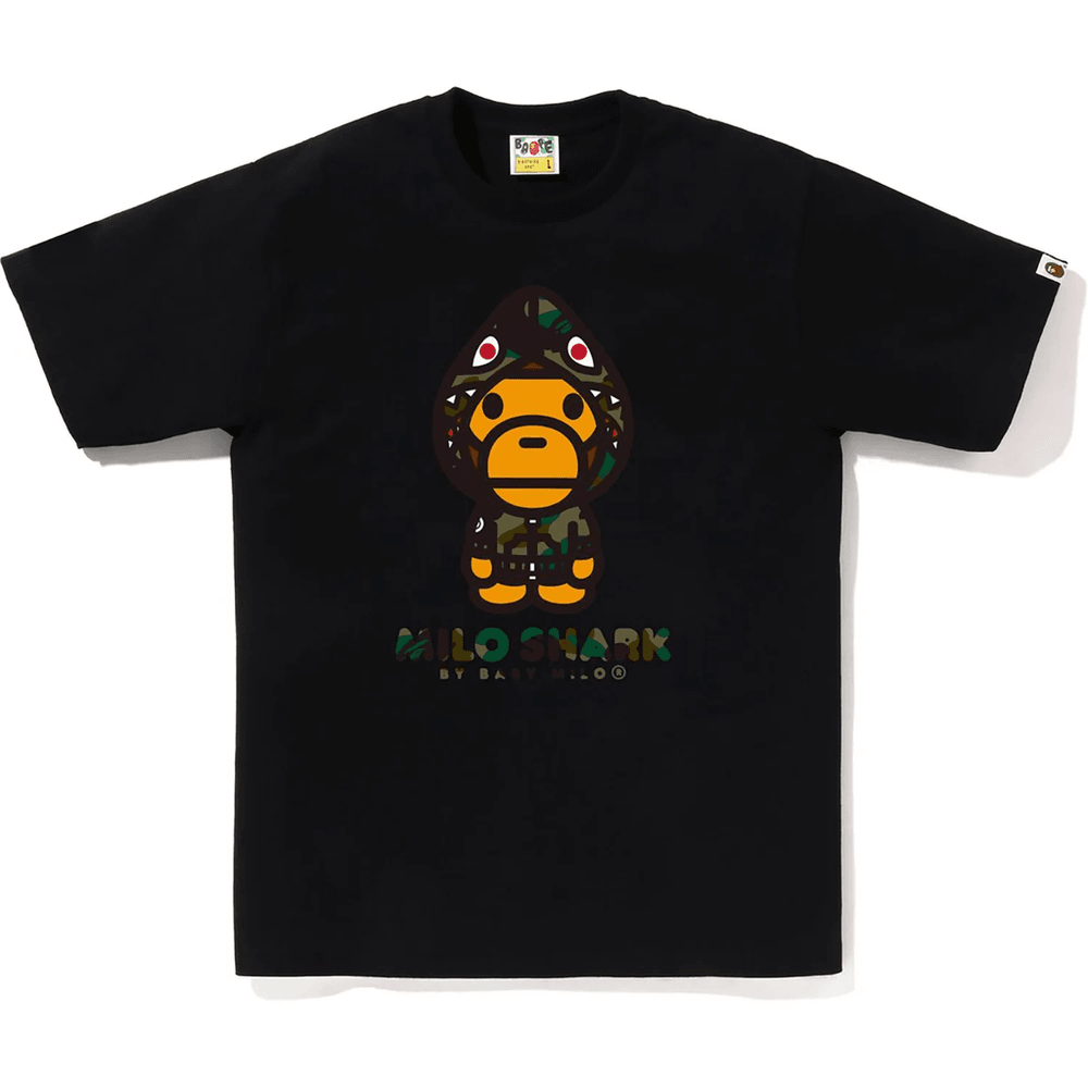Bape 1st Camo Milo Shark Fzh Tee Herre Svart X Grønn