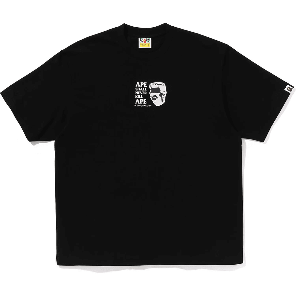 Frankenstein Bape Logo Relaxed Fit Tričko Pánske čierne