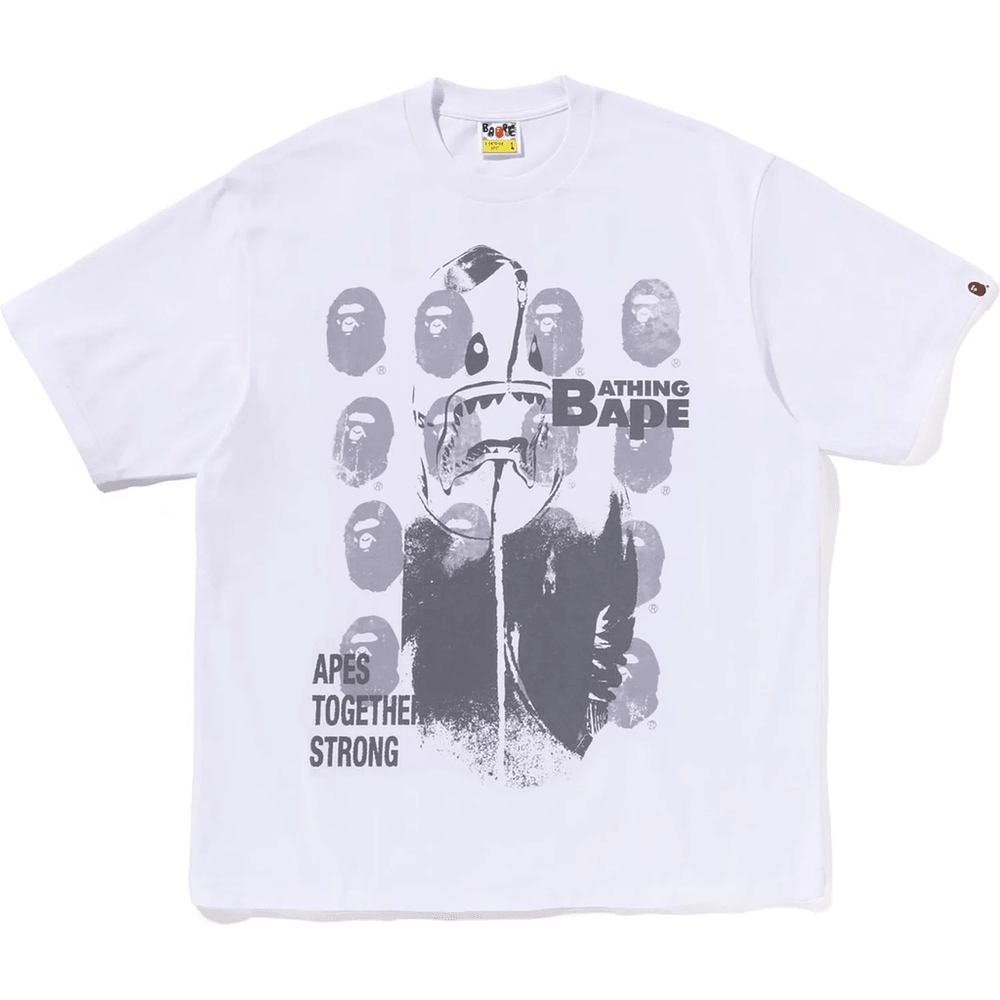 Bape Spray Print Multi Logo Relaxed Fit Tričko Pánske Biele