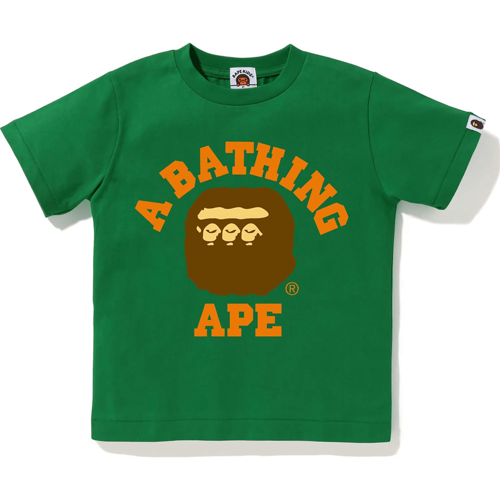 Bape Triple College Majica Za Otroke Zelena