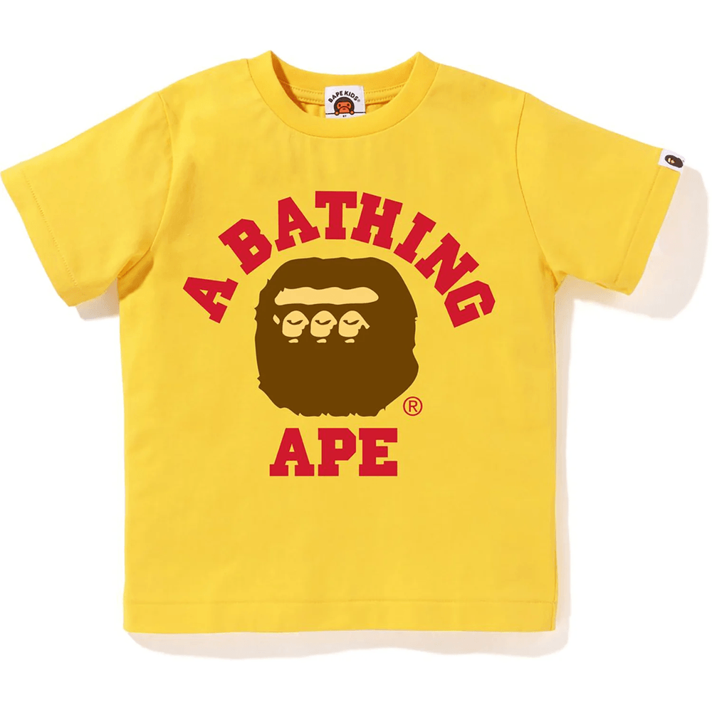 تيشيرت BAPE كوليدج ثلاثي للأطفال أصفر