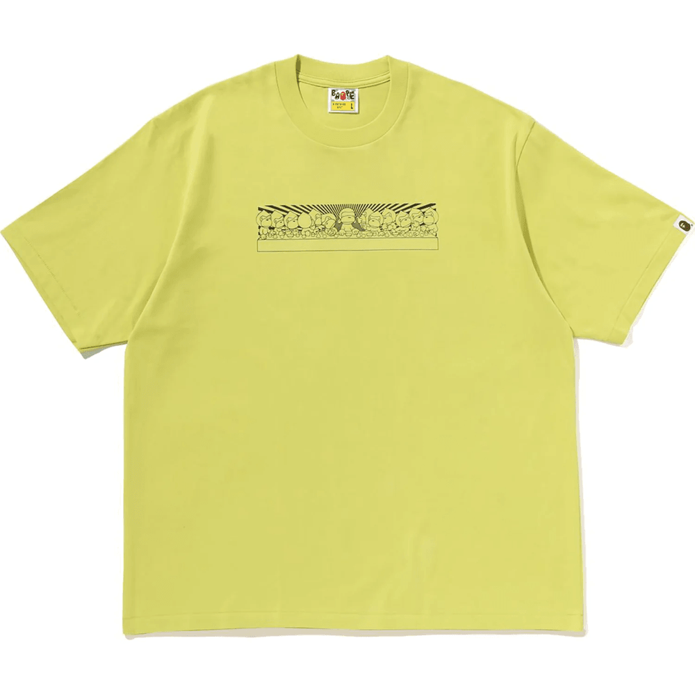 Kaus Pas Badan Longgar Grafik Bape Baby Milo Pria Kuning