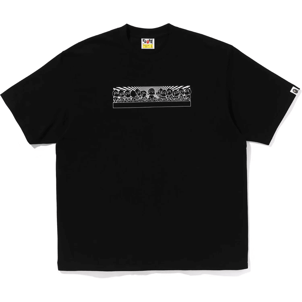 Kaos Bape Baby Milo Bergambar, Model *relaxed Fit*, Warna Hitam, Untuk Pria