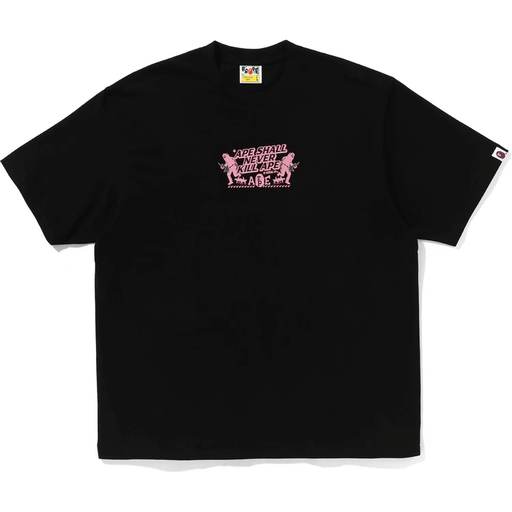 تیشرت گشاد با شعار BAPE مردانه مشکی