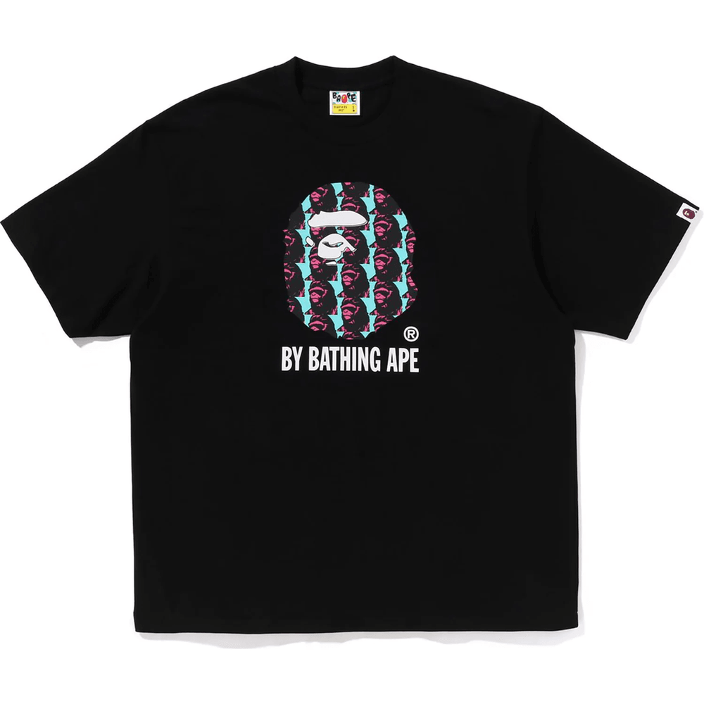 Bape Ape Glava šara, Opuštena Majica Kratkih Rukava Marke Bathing Ape, Muška, Crna