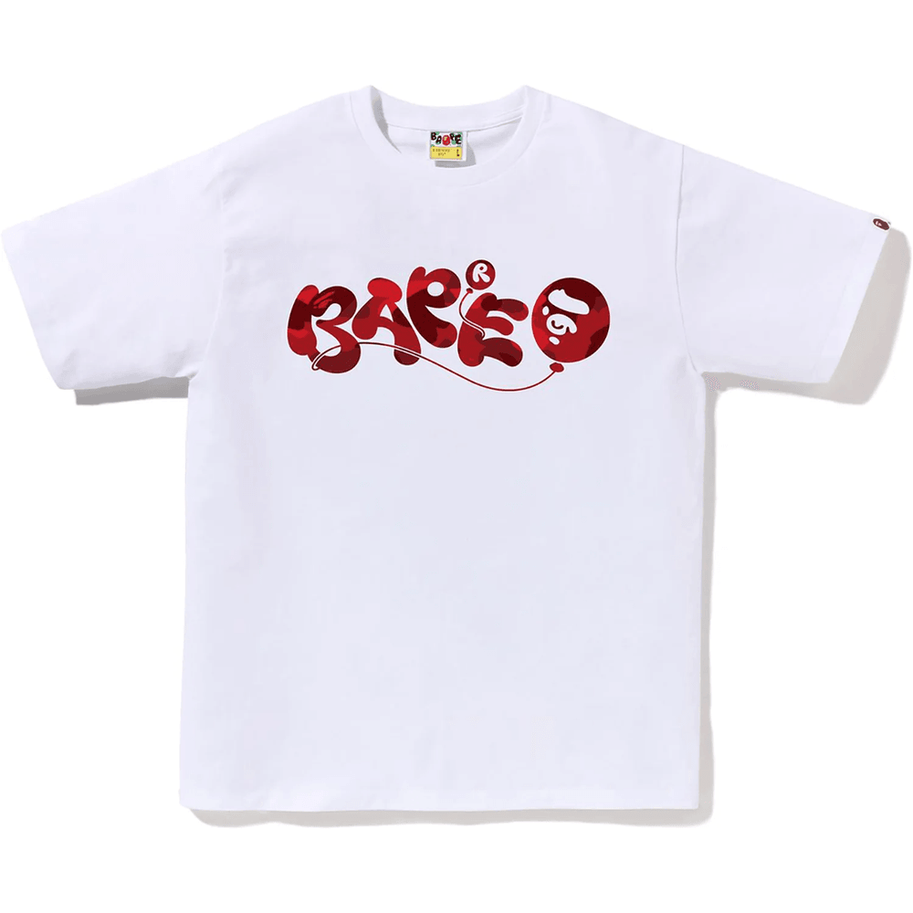 Värviline Camo Bape õhupalli T-särk Meestele Valge X Punane