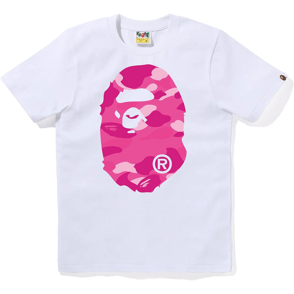 Bape Color Camo Big Ape Head Tee Naiste Valge X Roosa