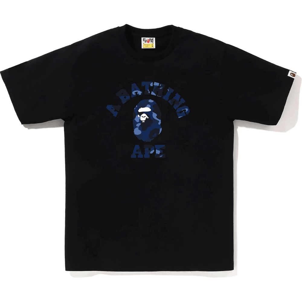 Bape COLOR CAMO COLLEGE TEE MENS Black X Navy