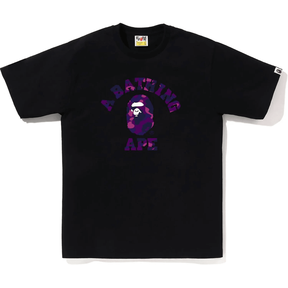 Bape COLOR CAMO COLLEGE TEE MENS Black X Purple