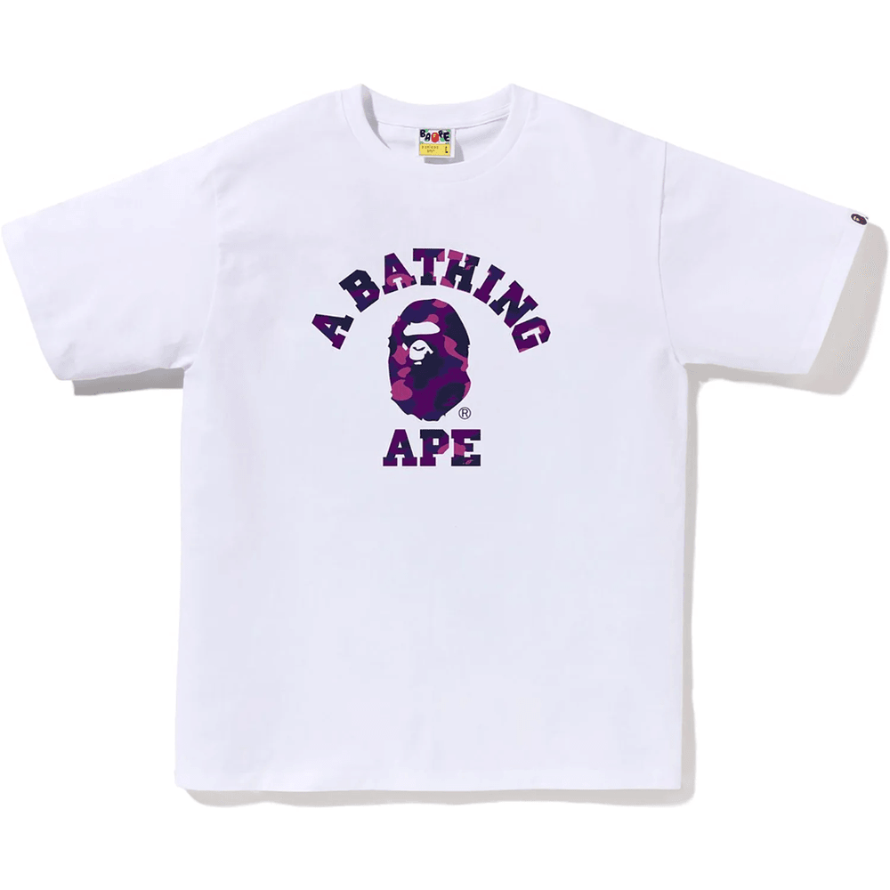 Bape COLOR CAMO COLLEGE TEE MENS White X Purple