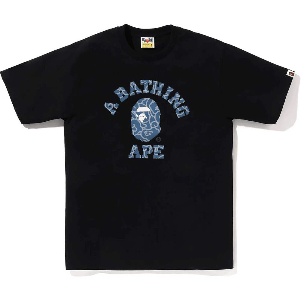 Bape JAPANESE CLOUD CAMO COLLEGE TEE MENS Black