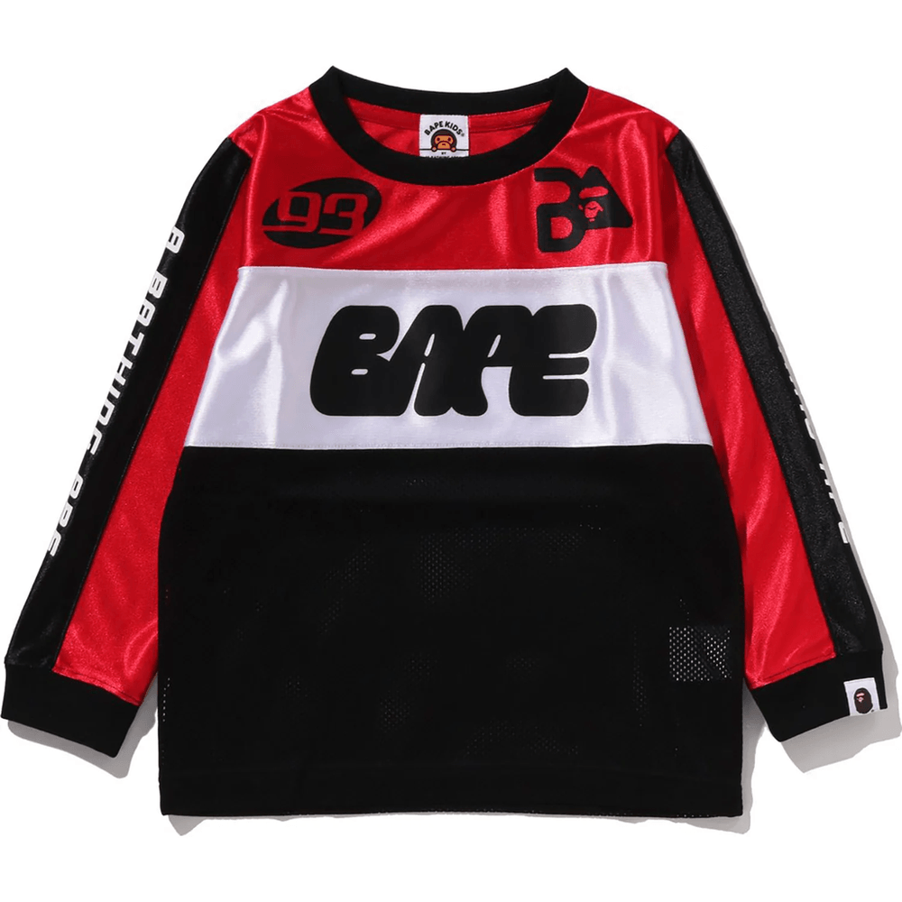 BAPE MESH LS TEE KIDS Red