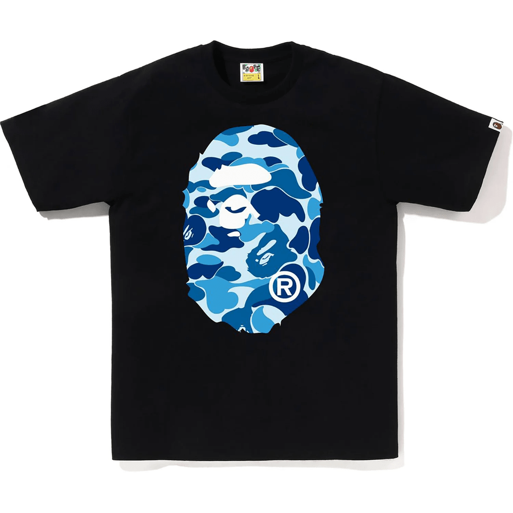 Bape ABC CAMO BIG APE HEAD TEE MENS Black X Blue