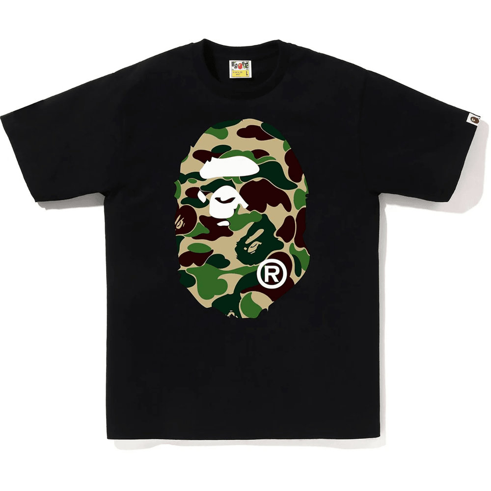 Bape ABC CAMO BIG APE HEAD TEE MENS Black X Green