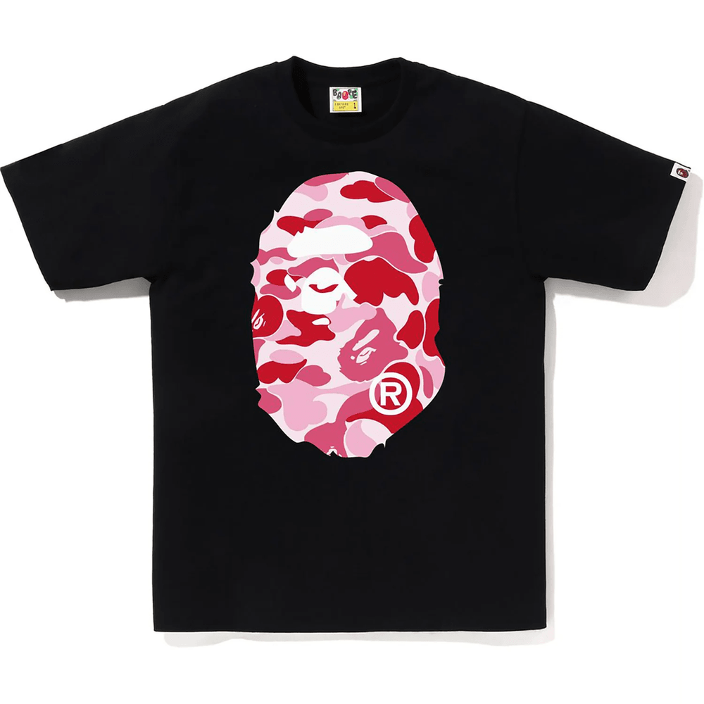 Bape ABC CAMO BIG APE HEAD TEE MENS Black X Pink