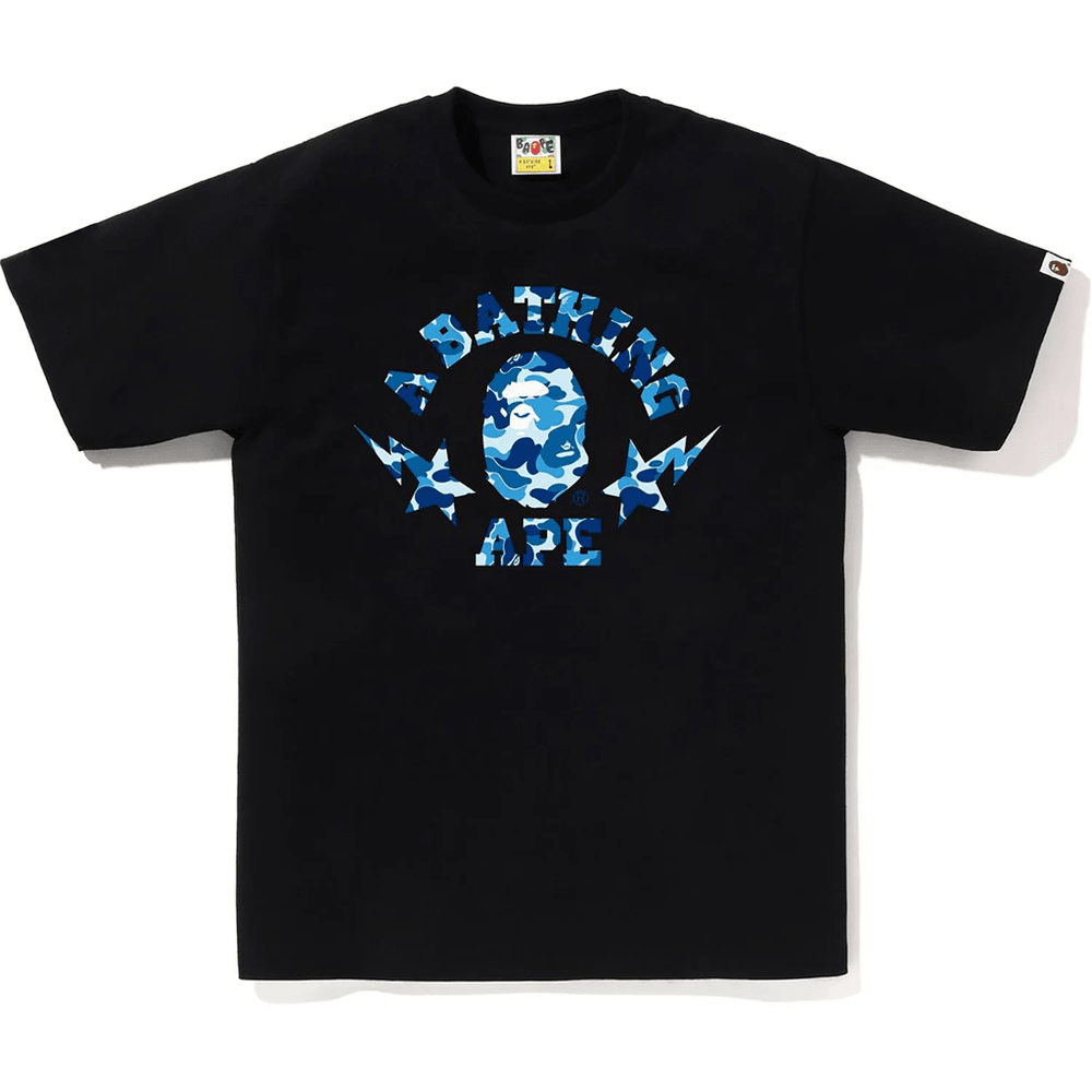 Bape ABC CAMO STA COLLEGE TEE MENS Black X Blue