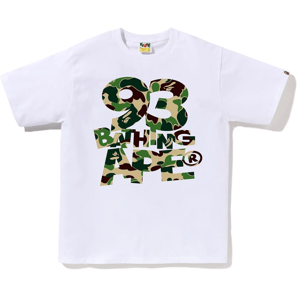 Bape ABC CAMO 93 BATHING APE TEE MENS White X Green